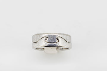 Georg Jensen 18ct solid men white gold 2 piece puzzle ring #PR10G