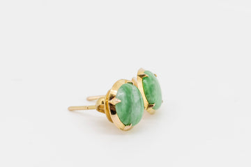 22CT GOLD AND JADE EARRINGS