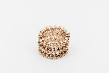 14CT ROSE GOLD AND DIAMOND RETRACTABLE RING BRACELET