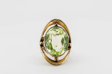 9ct Gold Custom Made Cocktail Ring with Light Green Elbaite Tourmaline Stone #27182