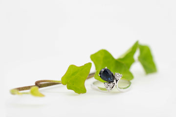 18ct White Gold with Blue Sapphire and Diamonds