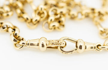 Yellow 9ct gold necklace with a unique link.