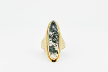 Custom made 14ct gold ring with Moss Agate #27641-6