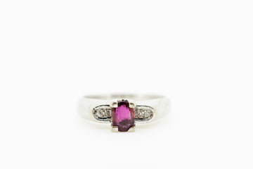 14CT white gold ring with Pink Tourmaline #27643