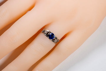 9ct Yellow Gold Ring with Blue Sapphire #27723