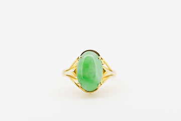 Custom made 18CT Gold Cocktail ring with Jade stone #27728