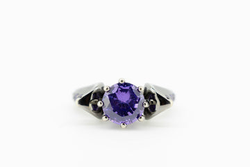 9CT DARK gold ring with Amethyst # 27780