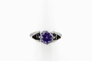 9CT DARK gold ring with Amethyst # 27780