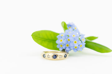 10ct Yellow Gold Ring With Sapphires and Diamonds # 27781-2