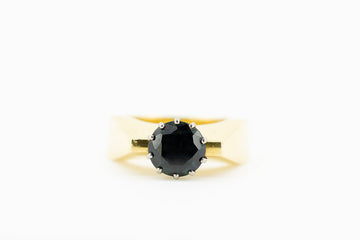 18ct Large, heavy solid 18ct gold ring with Large deep Blue Sapphire #27781-3