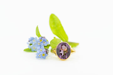 18ct Yellow Gold Amethyst Ring #27899-2