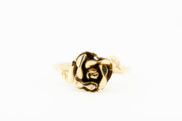 9ct Yellow Gold Custom Hand Made Vintage / Antique Rose Ring #27899-7