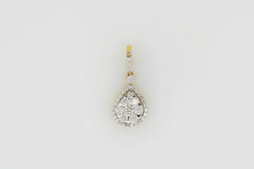 18ct White Gold Diamond Encrusted Pear Shaped Pendant #27965