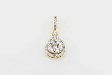 18ct White Gold Diamond Encrusted Pear Shaped Pendant #27965