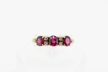 14ct Yellow Gold Ruby & Diamond Ring #28035