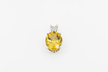 14ct White Gold Citrine Pendant #28132-2