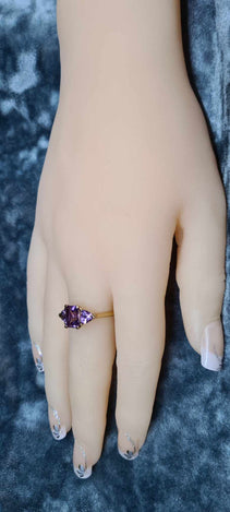 Amethyst set 9ct in yellow gold ring  #27392-2