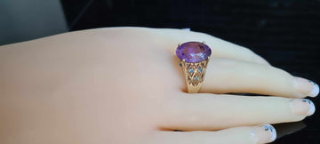 14ct Gold and Amethyst Cocktail Ring