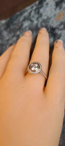 14ct WHITE GOLD A MOISSANITE RING