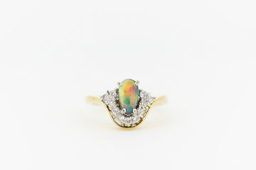 18ct Yellow Gold Custom Made Opal Pendant #8369