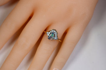 18ct Yellow Gold Custom Made Opal Pendant #8369