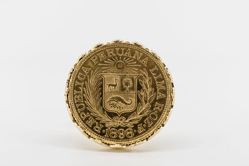 ANTIQUE 1898 1 POUND LIBRA GOLD COIN RING