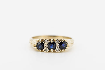 9CT GOLD SAPPHIRE AND DIAMOND RING #90812