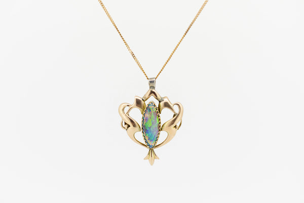 9ct Yellow Gold Custom Made Opal Pendant #9375 – Once Loved Treasures