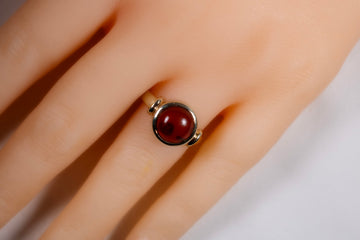 9ct Yellow Gold Bezel Set Carnelian Agate #9360