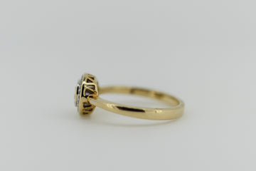 9ct Yellow Gold Diamond Halo Ring #9368
