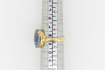 14ct Yellow Gold Blue Opal Ring #9373