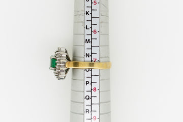 10ct Yellow Gold Emerald Green and Diamond Ring #93761