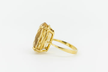 18ct Yellow Gold Citrine Cocktail Ring #9377