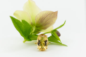 18ct Yellow Gold Citrine Cocktail Ring #9377