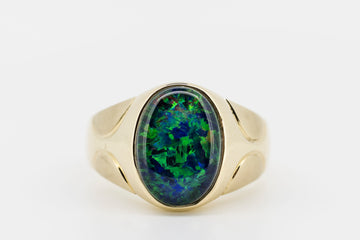 14CT GOLD RING WITH WHITE OPAL #COR