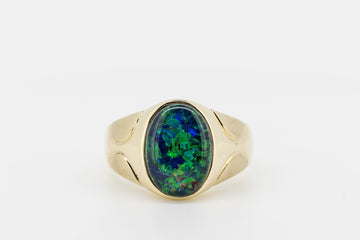 14CT GOLD RING WITH WHITE OPAL #COR