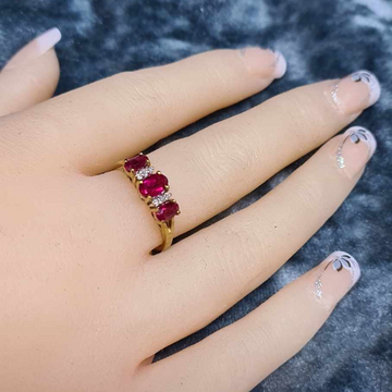 9ct gold diamond and  Ruby ring #1318