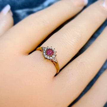 9ctYellow Gold Ruby & Diamond Ring #1327