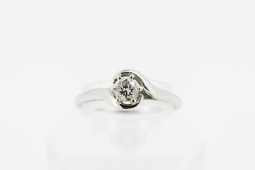 18ct White Gold Solitaire Diamond Ring #WGD3294