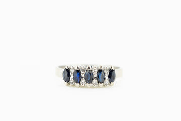 18ct White Gold Sapphire and Diamond Ring #1197