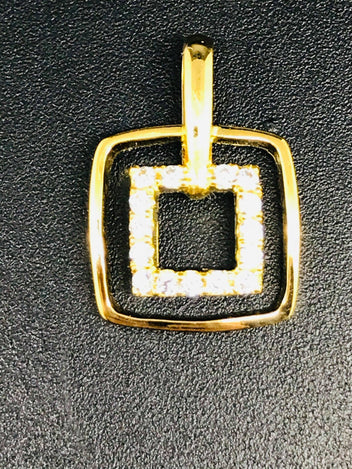 10ct Yellow Gold Cubic Zirconia Pendant #1184