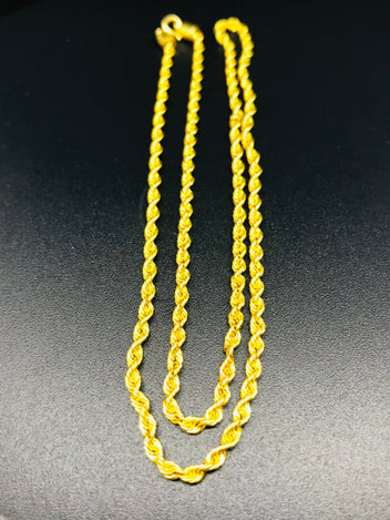 18ct Yellow Gold Necklace Rope Chain 1201