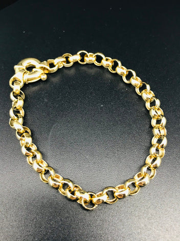 9ct Yellow Gold Round Belcher Bracelet 1206