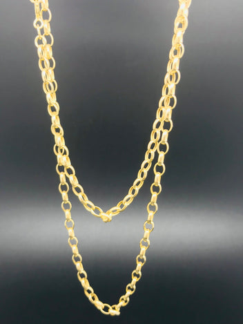 9ct Yellow Gold Necklace Oval Belcher Chain 1207