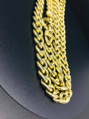 9ct Gold Silver filled Necklace Curb Cuban Chain 1190