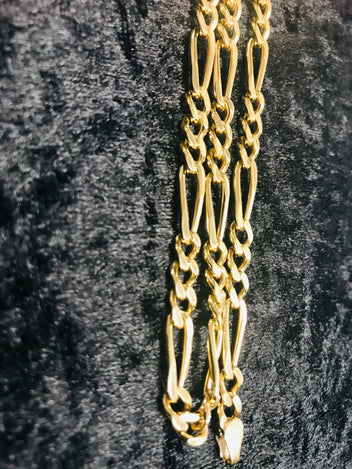 18ct solid gold 3-1 figero chain necklace