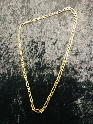 18ct solid gold 3-1 figero chain necklace