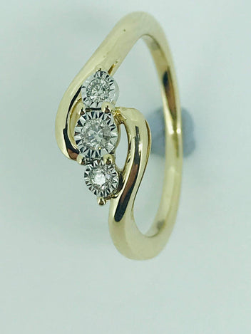 9ct gold Diamond Ring 1033