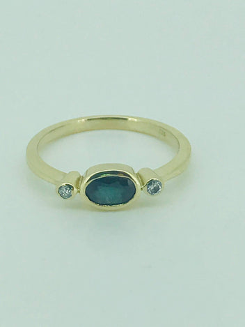 9ct Gold Sapphire and Diamond Ring 1067