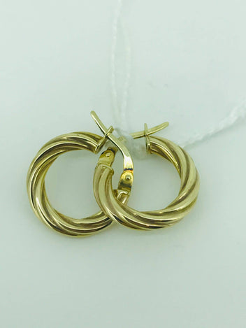 9ct Gold Twisted Earrings 1076